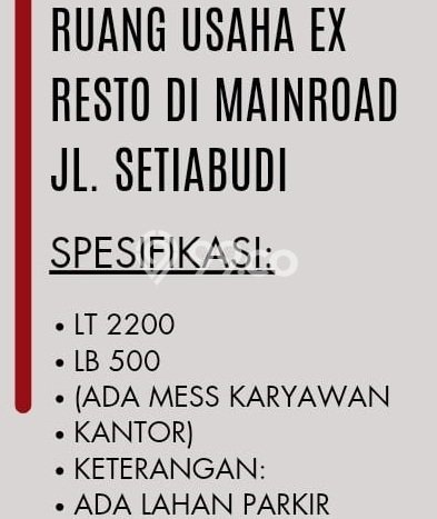 Komersial Area Strategis Kawasan Setiabudi, Luas 500m², Akses Utama Komersial Area Strategis Kawasan Setiabudi, Luas 500m², Akses Utama