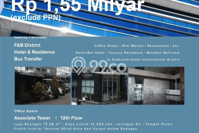 Kantor Area Komersial Kawasan Gading Serpong, Luas 73m², Jalan Utama Kantor Area Komersial Kawasan Gading Serpong, Luas 73m², Jalan Utama
