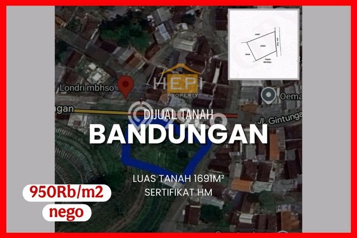 Tanah untuk Dijual di Bandungan Semarang Luas 1691m2 Tanah untuk Dijual di Bandungan Semarang Luas 1691m2