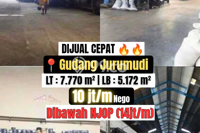 Dijual! Gudang di Jurumudi Tangerang LT 7770m2 / LB 5172m2 Kawasan Strategis Dijual! Gudang di Jurumudi Tangerang LT 7770m2 / LB 5172m2 Kawasan Strategis