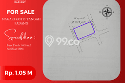 Tanah Dijual Lokasi Koto Tangah, Padang dengan Luas Tanah 1000m2 dan Status SHM Tanah Dijual Lokasi Koto Tangah, Padang dengan Luas Tanah 1000m2 dan Status SHM