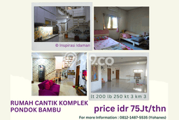 Rumah Kontrakan Jakarta Timur LT 200m2 LB 250m2 Kawasan Pondok Bambu Rumah Kontrakan Jakarta Timur LT 200m2 LB 250m2 Kawasan Pondok Bambu