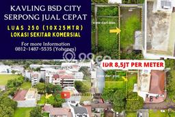 Tanah Dijual Lokasi Serpong, Tangerang Selatan Luas 250m2 Legalitas Aman Tanah Dijual Lokasi Serpong, Tangerang Selatan Luas 250m2 Legalitas Aman
