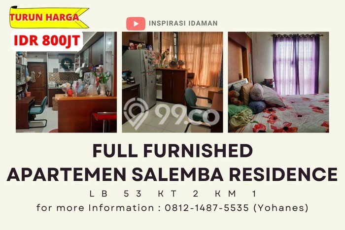 Apartemen Terawat Dijual di Jakarta Pusat Spesifikasi 2 KT, 1 KM Apartemen Terawat Dijual di Jakarta Pusat Spesifikasi 2 KT, 1 KM