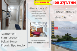 Apartemen di Summarecon Bekasi, 1 KT, Luas 29m², Dekat Summarecon Bekasi, Bekasi, Bekasi Apartemen di Summarecon Bekasi, 1 KT, Luas 29m², Dekat Summarecon Bekasi, Bekasi, Bekasi