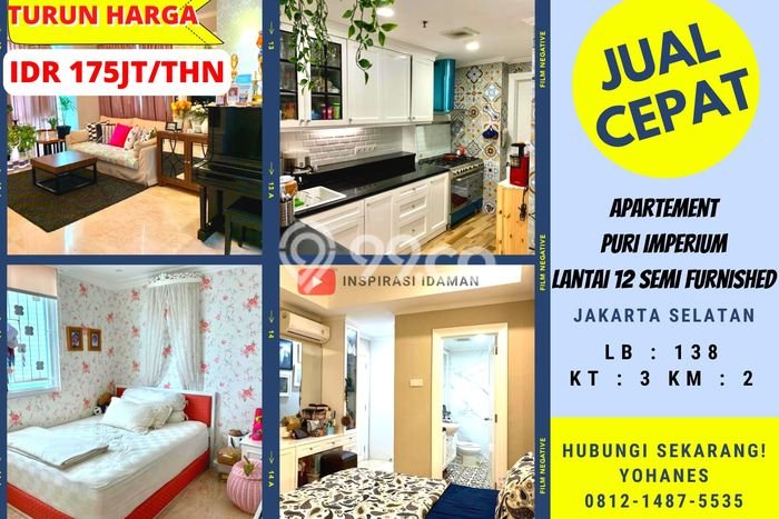 Apartemen Minimalis untuk Disewa, 3 Kamar di Jakarta Selatan Apartemen Minimalis untuk Disewa, 3 Kamar di Jakarta Selatan