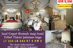 Rumah Harga Nego 5 Kamar Tidur di Tebet, Keamanan 24 Jam, Jakarta Selatan Rumah Harga Nego 5 Kamar Tidur di Tebet, Keamanan 24 Jam, Jakarta Selatan