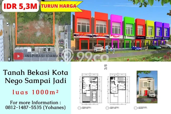 Tanah untuk Dijual di Rawalumbu Bekasi Luas 1000m2 Tanah untuk Dijual di Rawalumbu Bekasi Luas 1000m2