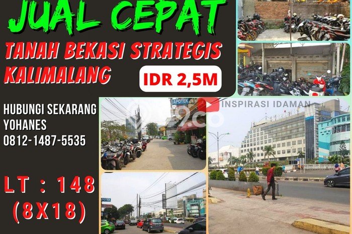 Dijual Tanah 148m2 di Kalimalang, Bekasi Dijual Tanah 148m2 di Kalimalang, Bekasi