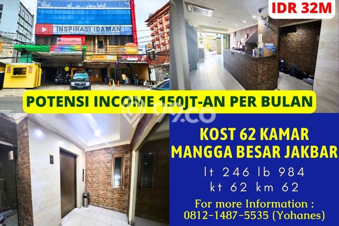 Unit Kost Dijual di Mangga Besar dengan 62 Kamar Area Strategis Unit Kost Dijual di Mangga Besar dengan 62 Kamar Area Strategis