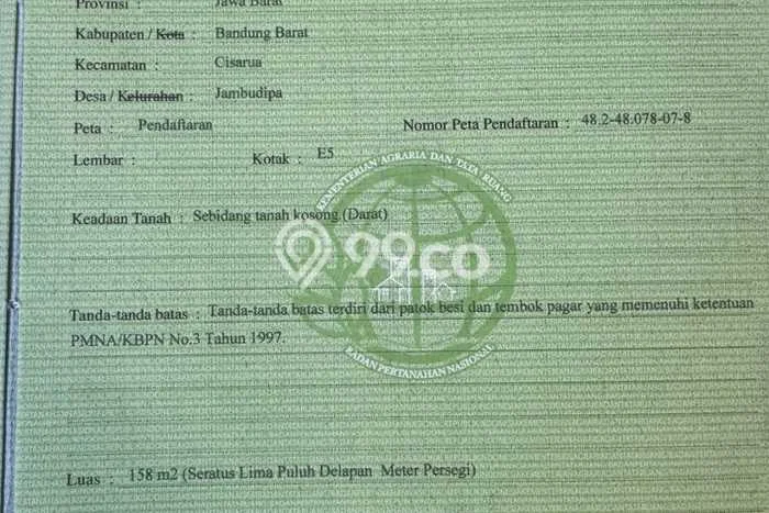 Lahan Strategis di Parongpong Dijual dengan Luas 158m2 Lahan Strategis di Parongpong Dijual dengan Luas 158m2