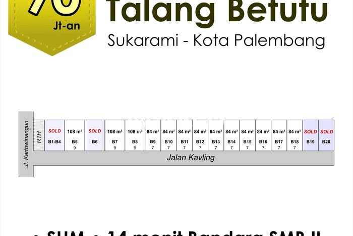 Tanah di Jl. Kartowinangun, Dekat Smp 49, Palembang Tanah di Jl. Kartowinangun, Dekat Smp 49, Palembang