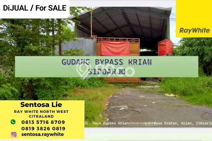 INVESTASI POTENSIAL! Gudang Kawasan Krian, Luas 351m2m², Potensi Keramaian Tinggi INVESTASI POTENSIAL! Gudang Kawasan Krian, Luas 351m2m², Potensi Keramaian Tinggi