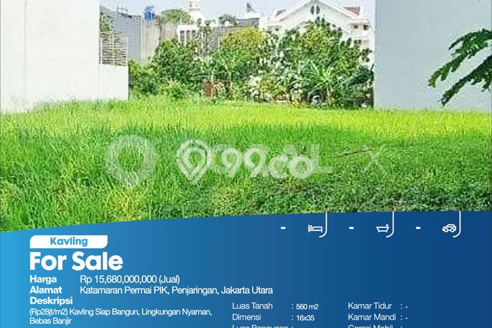 Jarang Ada! Tanah di Penjaringan Punya Luas 560m2 PPJB Jarang Ada! Tanah di Penjaringan Punya Luas 560m2 PPJB