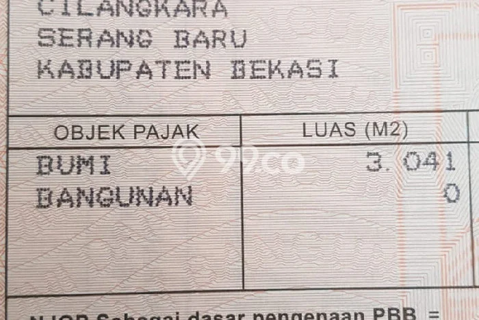 Lahan Dijual Lokasi Serang Baru, Bekasi dengan Luas Tanah 3041m2 dan Status - Lahan Dijual Lokasi Serang Baru, Bekasi dengan Luas Tanah 3041m2 dan Status -