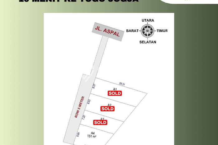 Lahan untuk Dijual Lokasi Godean, Sleman Luas 151m2 SHM Lahan untuk Dijual Lokasi Godean, Sleman Luas 151m2 SHM