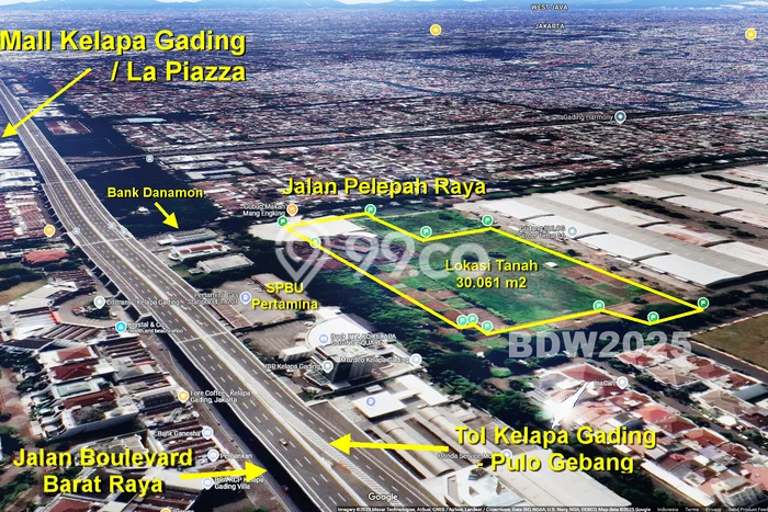 Tanah di Kelapa Gading, Jakarta Utara Luas 30000m2 Dijual Segera Tanah di Kelapa Gading, Jakarta Utara Luas 30000m2 Dijual Segera
