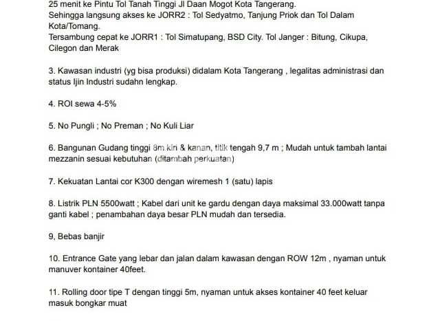 Gudang Paling Dicari LB 270m2 Dijual di Periuk Gudang Paling Dicari LB 270m2 Dijual di Periuk