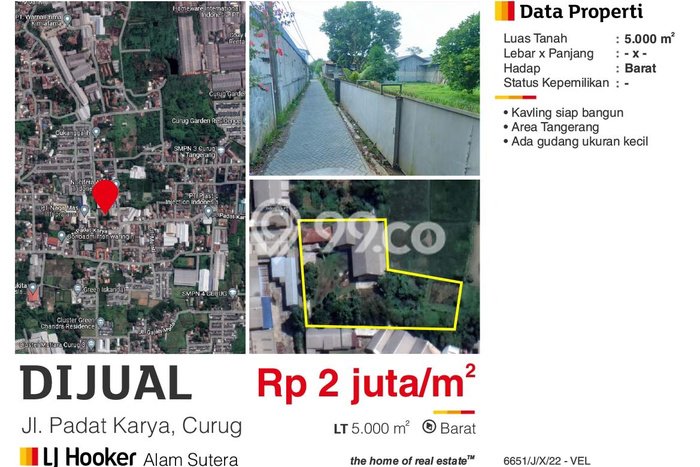LOKASI STRATEGIS! Tanah di Curug, Luas 5000m², Lokasi Potensial, Cocok untuk Hunian LOKASI STRATEGIS! Tanah di Curug, Luas 5000m², Lokasi Potensial, Cocok untuk Hunian