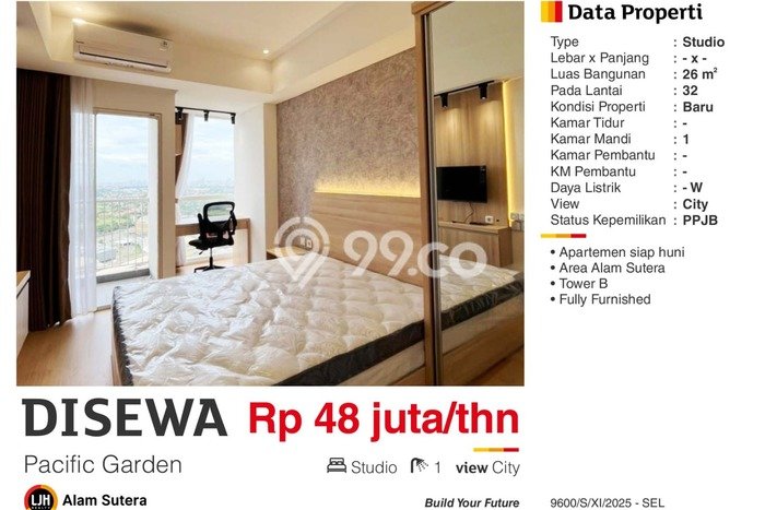 PRIME UNIT! Apartemen di , 1 KM, Luas 26m2m², Strategic Location PRIME UNIT! Apartemen di , 1 KM, Luas 26m2m², Strategic Location