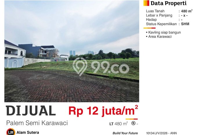 Kavling Tanah di Karawaci Dijual Luas 480m2 Legalitas SHM Kavling Tanah di Karawaci Dijual Luas 480m2 Legalitas SHM