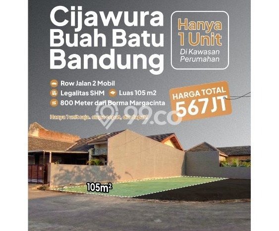 Tanah Dijual di Bandung Seluas 105m2 Strategis Tanah Dijual di Bandung Seluas 105m2 Strategis