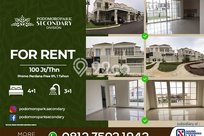 Disewakan Rumah Istimewa 2 Lantai Baru Podomoro Park Bandung Disewakan Rumah Istimewa 2 Lantai Baru Podomoro Park Bandung