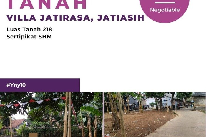 Tanah Kavling Dijual di Jati Asih, Bekasi dengan Luas Tanah 218m2 Tanah Kavling Dijual di Jati Asih, Bekasi dengan Luas Tanah 218m2