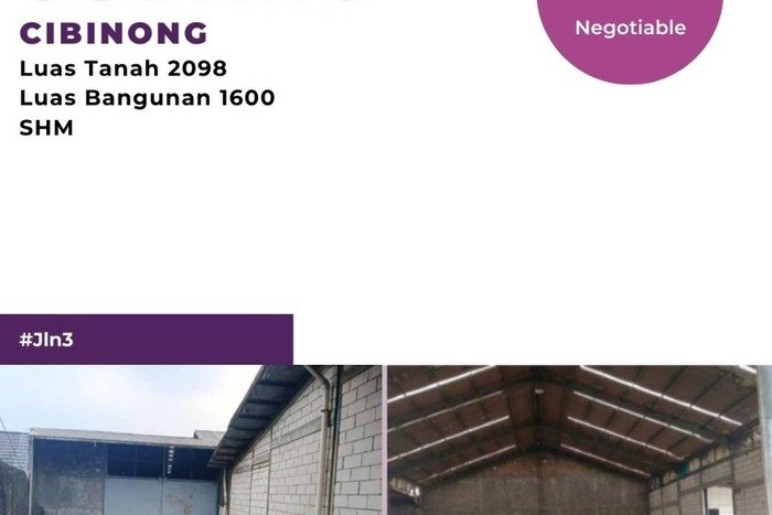 Gudang Paling Dicari LB 1600m2 Dijual di Cibinong Gudang Paling Dicari LB 1600m2 Dijual di Cibinong