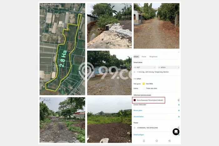 Tanah Kavling untuk Dijual di Jati Uwung Tangerang 28000m2 Tanah Kavling untuk Dijual di Jati Uwung Tangerang 28000m2
