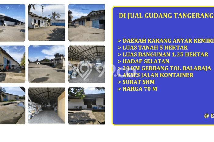 Gudang Dijual di Kemiri Tangerang dengan Luas Bangunan 13500m2 Gudang Dijual di Kemiri Tangerang dengan Luas Bangunan 13500m2