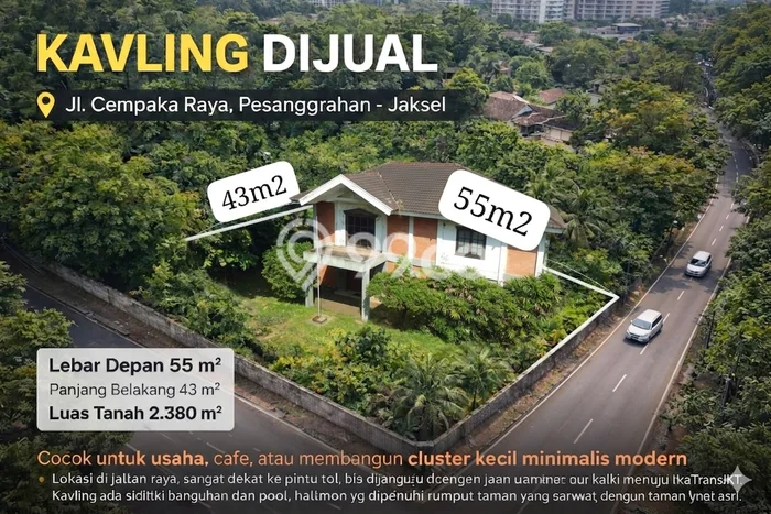 Dijual Tanah di Jakarta Selatan, Luas 2382m2 SHM Dijual Tanah di Jakarta Selatan, Luas 2382m2 SHM