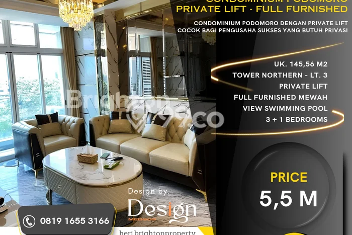 FOR SALE Hunian Apartemen Luxury di Medan Barat dengan 3 Kamar Tidur & Luas 145m2 FOR SALE Hunian Apartemen Luxury di Medan Barat dengan 3 Kamar Tidur & Luas 145m2