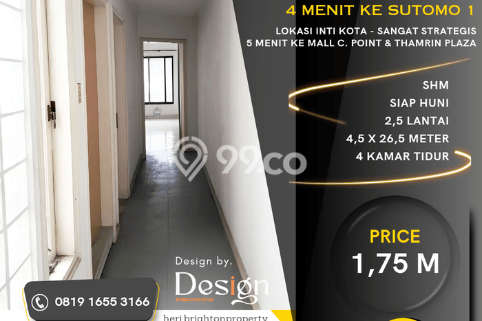 KAWASAN BISNIS! Ruko Kawasan Medan Timur, Luas 180m², Akses Raya KAWASAN BISNIS! Ruko Kawasan Medan Timur, Luas 180m², Akses Raya