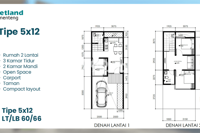 Rumah Modern 2 KT LT 55m2 di Metland Menteng Rumah Modern 2 KT LT 55m2 di Metland Menteng