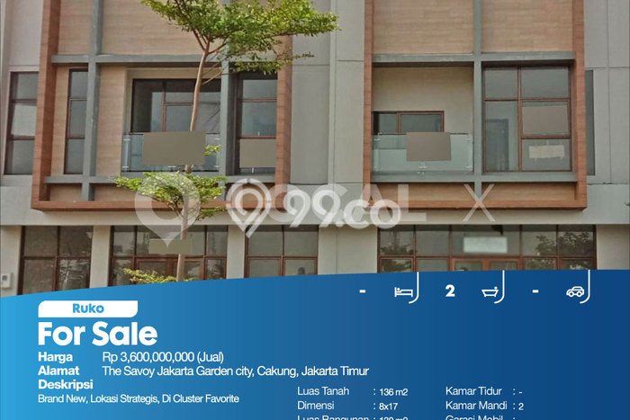 FOR SALE! Ruko di Cakung Jakarta Timur, LT 136m2, LB 130m2 FOR SALE! Ruko di Cakung Jakarta Timur, LT 136m2, LB 130m2