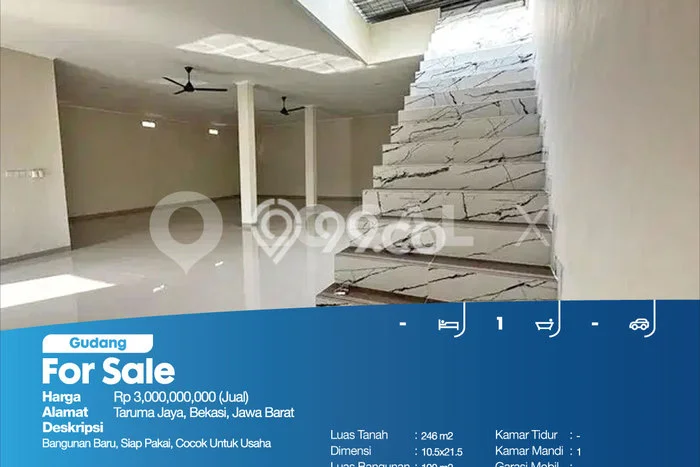 Unit Gudang Dijual di Bekasi LT 246m2 & LB 190m2 Unit Gudang Dijual di Bekasi LT 246m2 & LB 190m2