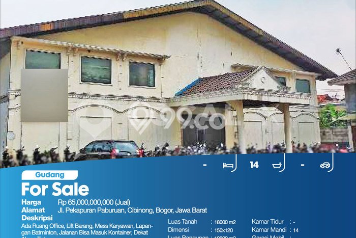 Gudang Dijual Lokasi Emas di Cibinong Luas 10000m2 Gudang Dijual Lokasi Emas di Cibinong Luas 10000m2
