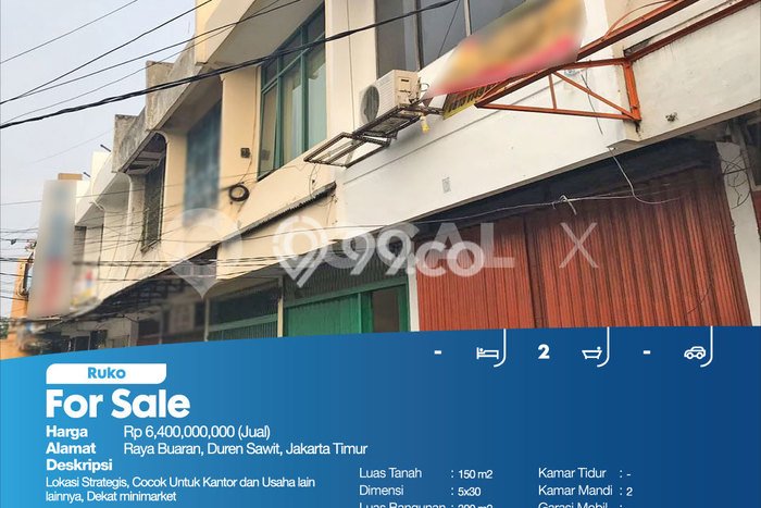 Area Ramai! Ruko Dijual di Duren Sawit untuk Bisnis Luas Bangunan 300m2 Area Ramai! Ruko Dijual di Duren Sawit untuk Bisnis Luas Bangunan 300m2
