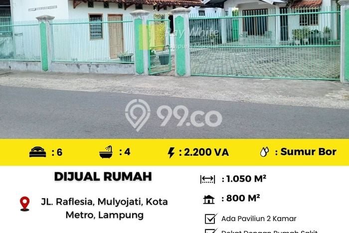 Rumah Strategis Minimalis Lb 800m2 di Metro Barat, Metro Rumah Strategis Minimalis Lb 800m2 di Metro Barat, Metro