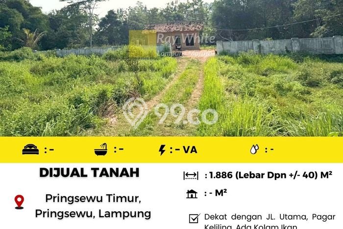 Tanah untuk Dijual Lokasi Pringsewu, Pringsewu Luas 1886m2 SHM Tanah untuk Dijual Lokasi Pringsewu, Pringsewu Luas 1886m2 SHM