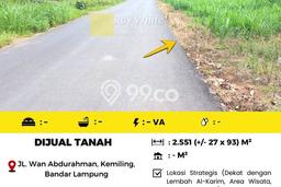 Lahan Dijual Lokasi Kemiling, Bandar Lampung dengan Luas Tanah 2551m2 dan Status SHM Lahan Dijual Lokasi Kemiling, Bandar Lampung dengan Luas Tanah 2551m2 dan Status SHM