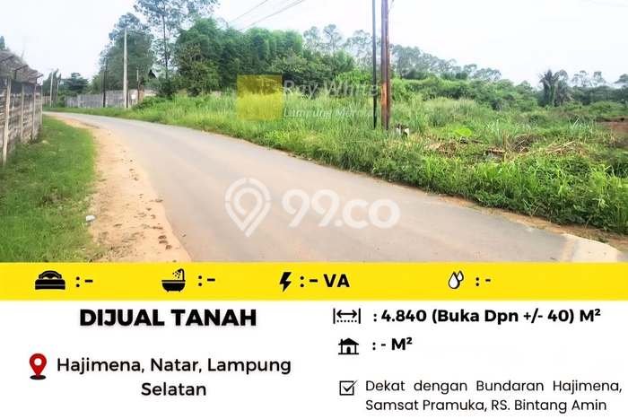 Tanah di Natar, Lampung Selatan Luas 4840m2 Dijual Segera Tanah di Natar, Lampung Selatan Luas 4840m2 Dijual Segera