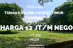 Jual Tanah Lokasi Prima di Ciputat Timur, Luas 772m2m², Akses Fasilitas Umum Jual Tanah Lokasi Prima di Ciputat Timur, Luas 772m2m², Akses Fasilitas Umum