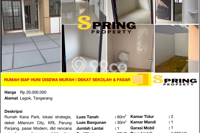 Disewakan Rumah Konsep Minimalis di Legok Tangerang dengan 2 Kamar Disewakan Rumah Konsep Minimalis di Legok Tangerang dengan 2 Kamar