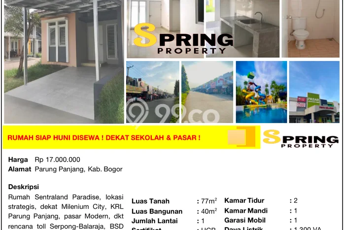HUNIAN EKSKLUSIF! Rumah di Parung Panjang, 2 KT, Konsep Minimalis, Luas 77m2m² LB 40m2m² HUNIAN EKSKLUSIF! Rumah di Parung Panjang, 2 KT, Konsep Minimalis, Luas 77m2m² LB 40m2m²