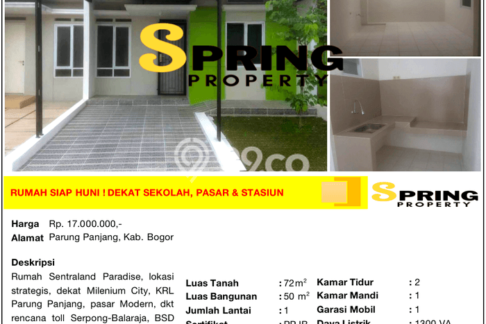 Rumah area Parung Panjang, Area Asri, 1 KM Rumah area Parung Panjang, Area Asri, 1 KM