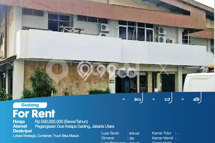 Unit Gudang Paling Strategis di Kelapa Gading Jakarta Utara dengan LB 616m2 Unit Gudang Paling Strategis di Kelapa Gading Jakarta Utara dengan LB 616m2