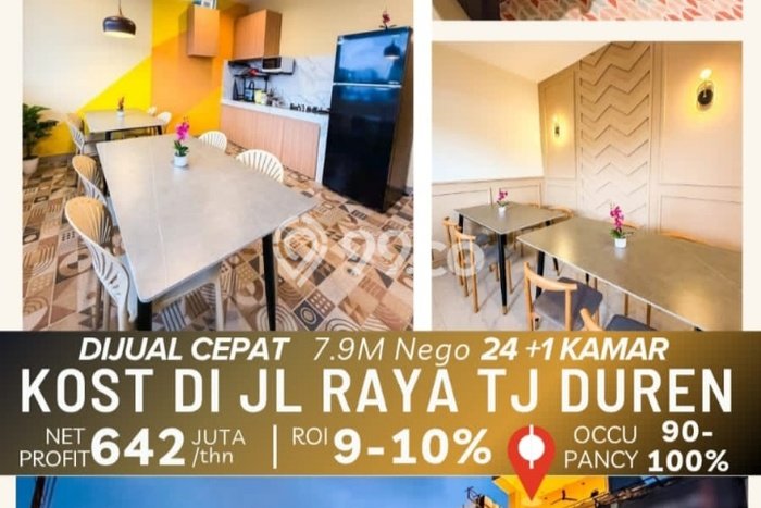 Dijual Rumah Kost di Tanjung Duren, Jakarta Barat, 24 KT, 24 KM, Bangunan 346m2 Dijual Rumah Kost di Tanjung Duren, Jakarta Barat, 24 KT, 24 KM, Bangunan 346m2