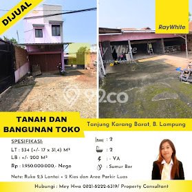 Gudang Paling Dicari LB 200m2 Dijual di Tanjung Karang Barat Gudang Paling Dicari LB 200m2 Dijual di Tanjung Karang Barat